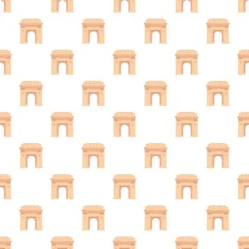 India gate seamless pattern depicting india landmark architecture Illustrazione stock