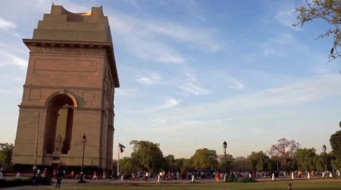 India Gate Side Angle Time Lapse Video stock 36726863