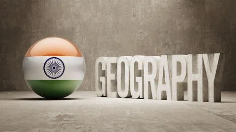 India. Geography  Concept. Stock Illustration