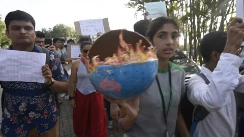INDIA-GLOBAL WARMING-CLIMATE CHANGE-PROTEST Stock Footage 166232027