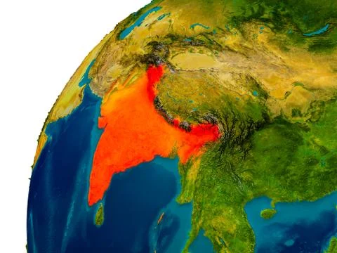 India on globe Stock Illustration