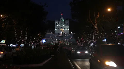 INDIA, GOA - 2012: India, Goa, Church of Mary Immaculate Conception in Panaji Stock Footage 45756672