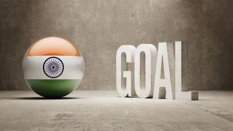 India. Goal  Concept. Stock Illustration