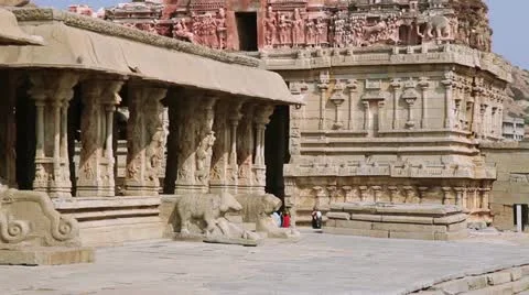 India, Hampi. Krishna Temple Stock Footage 22308519