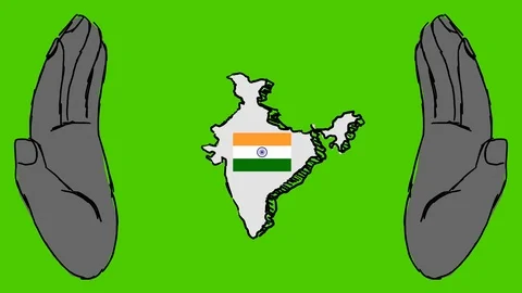 India - Hand-Drawn Animation - hands black Stock Footage 97991780