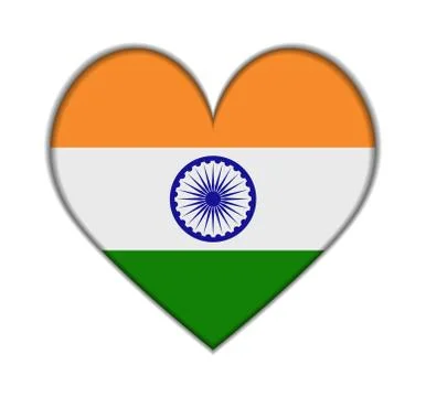 India heart flag Stock Illustration