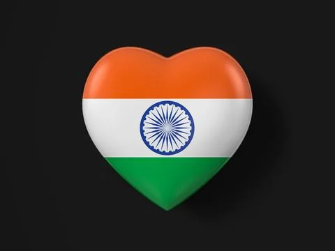 India heart flag Stock Illustration