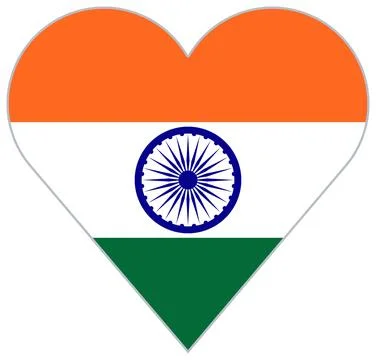 India heart-shaped flag Stock Illustration