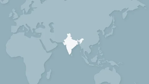India Highlighted on Global Map, Animated Geographic Location Reveal Stock Footage 339229617