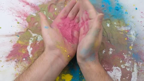 India Holi colors Stock Footage 269838412