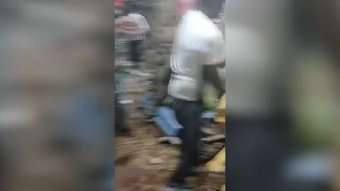 India: Huge python enters Ganapati idol manufacturing center in southern Ind... Video stock 285852201