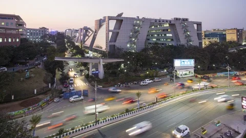 India, Hyderabad, capital of Telangana State, (Andhra Pradesh), Hi Tech City Stock Footage
