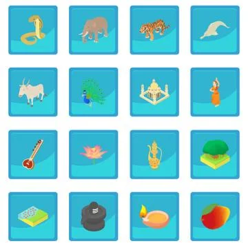 India icon blue app イラスト素材