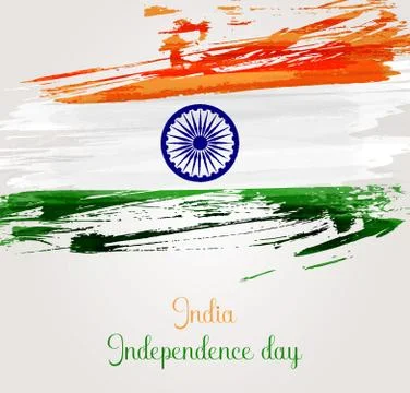 India Independence day background with grunge lines in flag colors. Concept f Stock Illustration