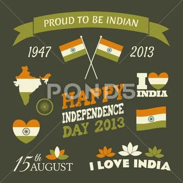 India independence day collection Stock Illustration