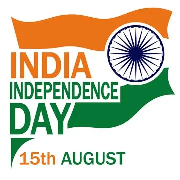 India independence day flag typography Stock Illustration