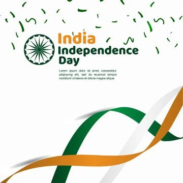 India Independence Day Vector Template Design Illustration Stock Illustration