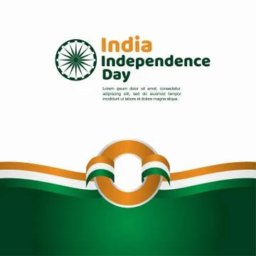 India Independence Day Vector Template Design Illustration Stock Illustration