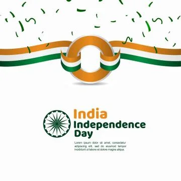 India Independence Day Vector Template Design Illustration Stock Illustration