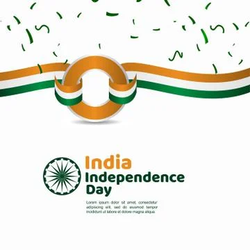 India Independence Day Vector Template Design Illustration Stock Illustration
