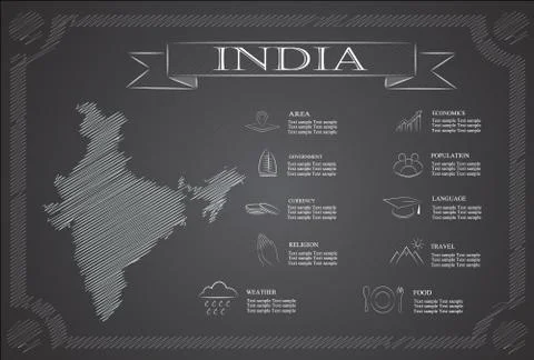 India infographics, statistical data, sights. Stock Illustration