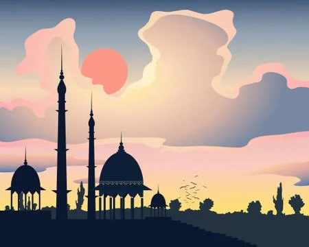 India landscape Illustrazione stock