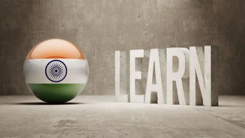 India. Learn Concept. Ilustración de archivo