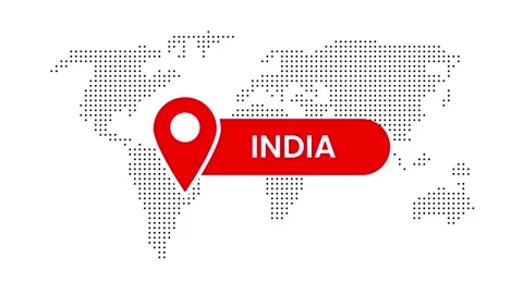 India location pinpoint tracking marker animation isolated on white background Stock-Footage 331025233