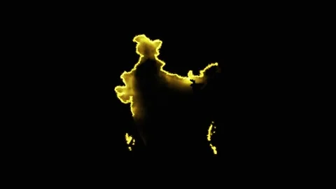 India map 4k glow Stock Footage 287112562