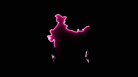 India map 4k neon glow Stock Footage 287112559