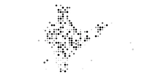 India map in abstract string art style Stock Footage 314302186
