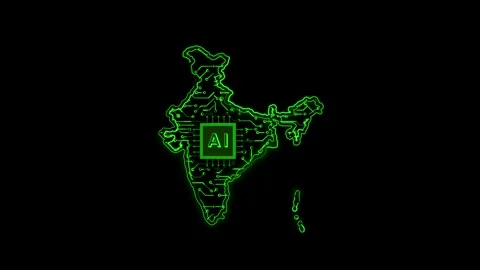India Map AI Chipset Technology Opener Stock Footage 337055814