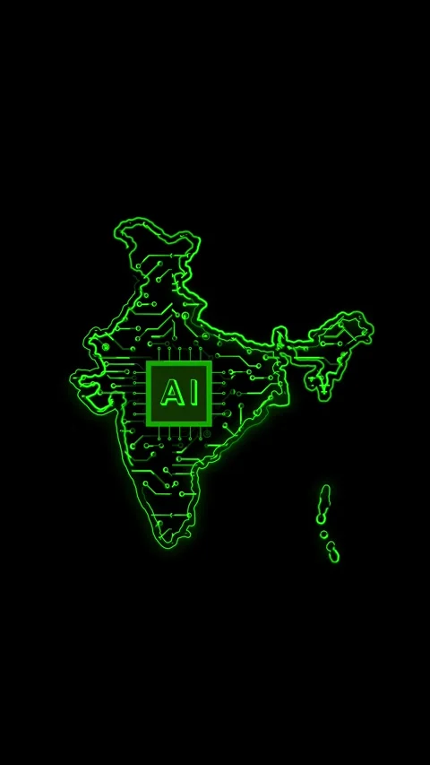 India Map AI Chipset Technology Opener Stock Footage 337171738