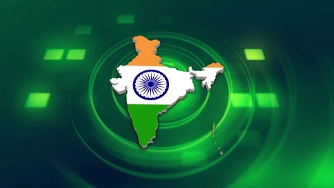 India Map and Flag Background Stock Footage 344028260