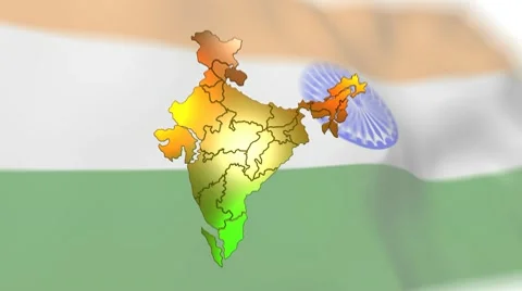 India map and flag 스톡 동영상 10735971