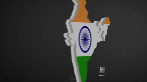 India Map Border with Flag Intro Stock Footage 202139041