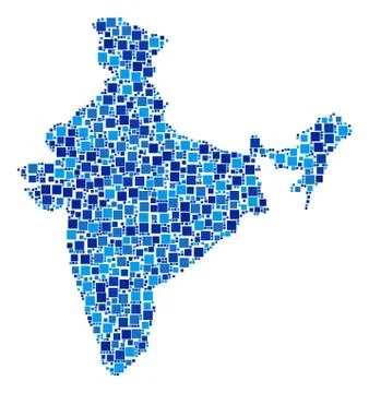 India Map Collage of Squares Stock Illustration