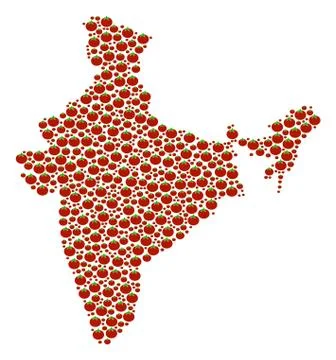 India Map Composition of Tomato Stock Illustration