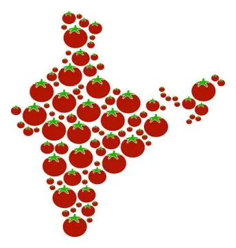 India Map Composition of Tomato Stock Illustration