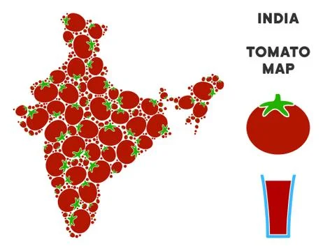 India Map Composition of Tomato Stock Illustration
