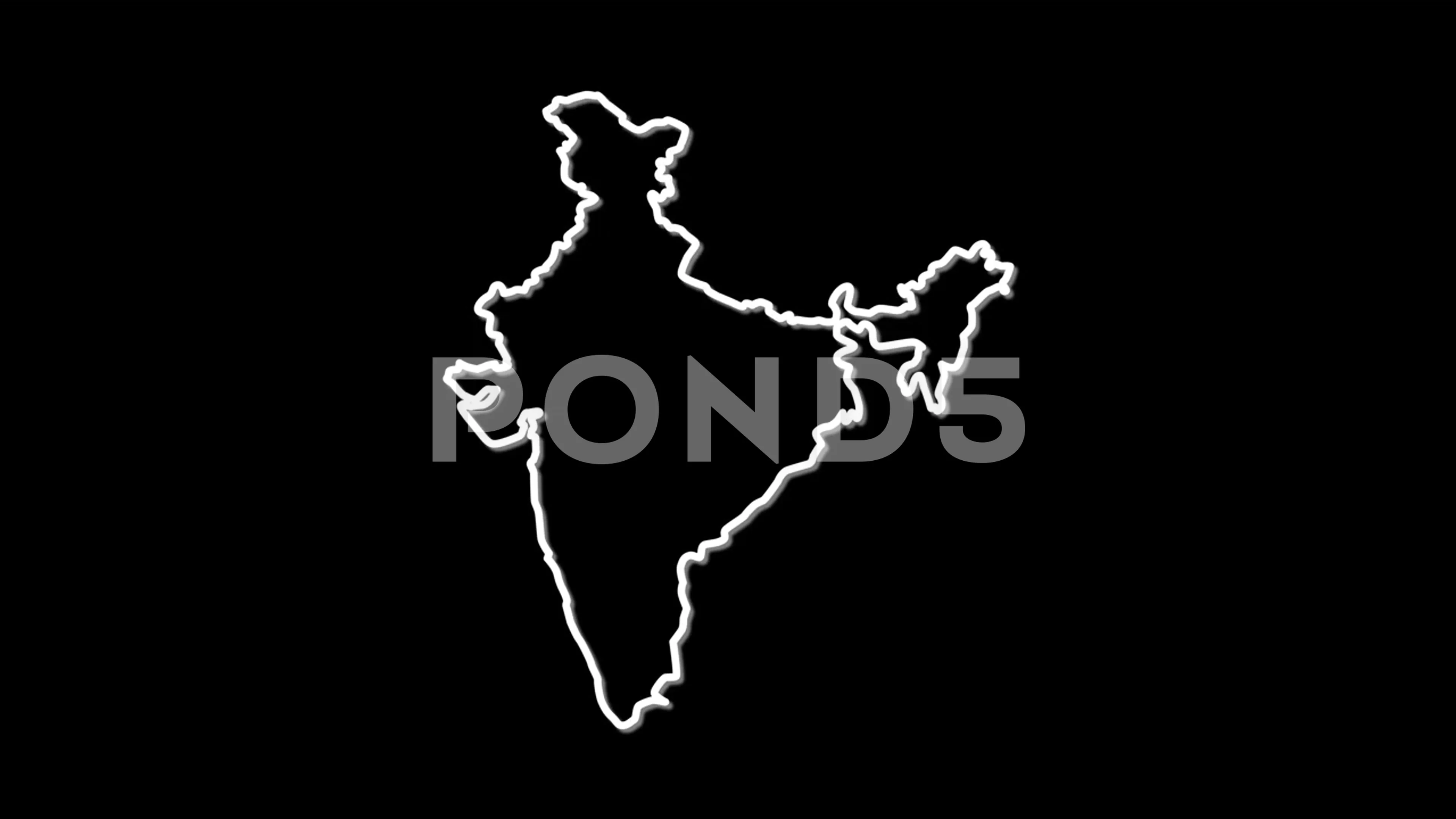 India map, country territory outline sel... | Stock Video | Pond5