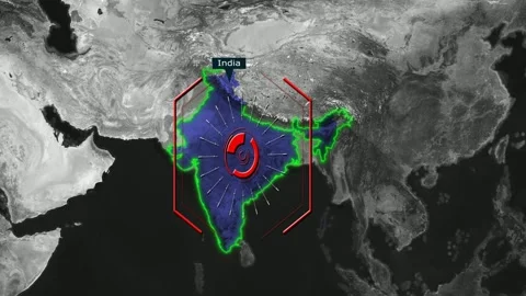 India Map - Cyber Attack Stock-Footage 268425864