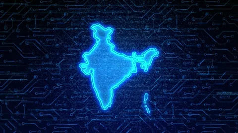 India Map Digital Technology Opener Stock Footage 335081308