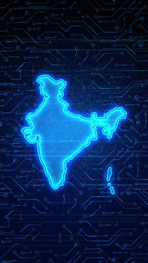 India Map Digital Technology Opener 스톡 동영상 336312761