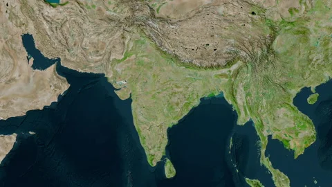 India map - drive. Shadow. Satellite. Stock Footage 148382717