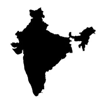 India map - filled hand-drawn map Ilustración de archivo