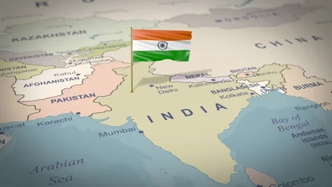 India Map Flag 4K Loop Vídeos de archivo 314825764