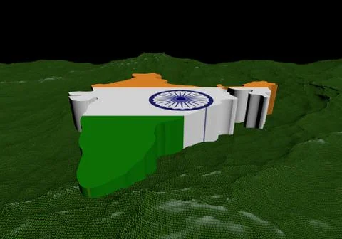 India map flag in abstract ocean of binary illustration Illustrazione stock