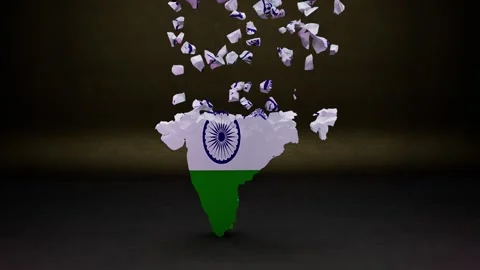 India Map With Flag Stock Footage 323557107