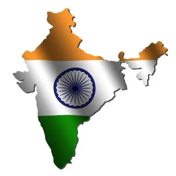 India map flag Stock Illustration